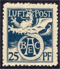 Briefmarken
Deutschland
Altdeutschland
25 Pf. Flugpostmarke 1912, postfrische Erhaltung, oben links Eckbug, tiefst geprüft Pfenninger. Mi. 400,-€....