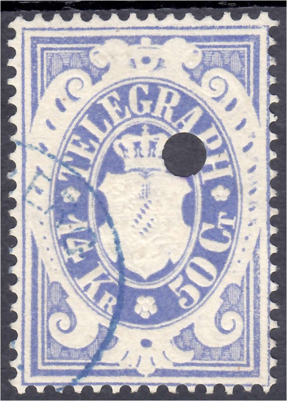 Briefmarken
Deutschland
Altdeutschland
14 Kr. / 50 C Telegrafenmarke 1870, sa...