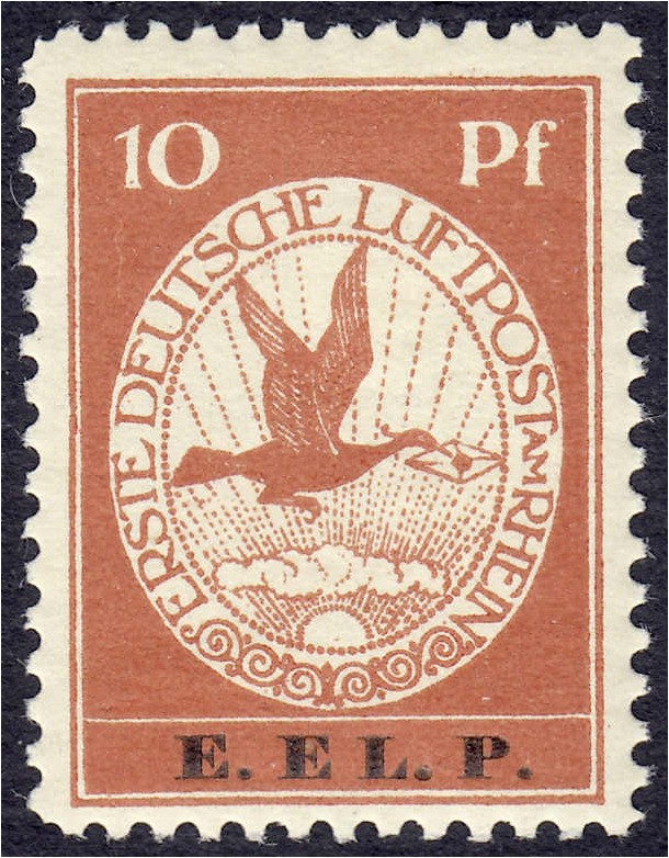 Briefmarken
Deutschland
Deutsches Reich
10 Pf. E.L.L.P. Flugpost 1912, ungebr...