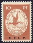 Briefmarken
Deutschland
Deutsches Reich
10 Pf. E.L.L.P. Flugpost 1912, ungebrauchte Luxuserhaltung. Fotoattest Brettl BPP >tadellose Erhaltung