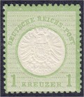 Briefmarken
Deutschland
Deutsches Reich
1 Kr. großer Brustschild 1872, postfrische Erhaltung, unsigniert.
**