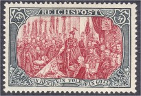 Briefmarken
Deutschland
Deutsches Reich
5 Mark Reichspost 1900, ungebrauchte Erhaltung.
*