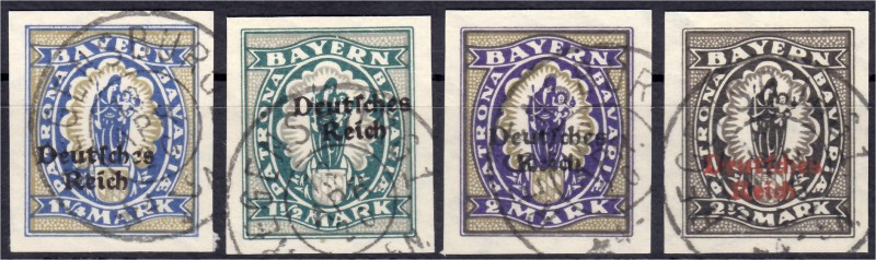 Briefmarken
Deutschland
Deutsches Reich
1 1/4, 1 1/2, 2 Mark und 2 1/2 Mark A...