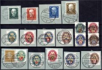 Briefmarken
Deutschland
Deutsches Reich
Nothilfe 1926, 1927, 1928 und 1929, vier komplette Nothilfe-Sätze auf überwiegend traumhaften Briefstücken ...