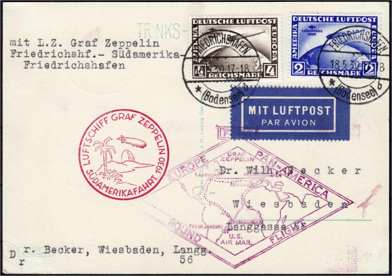 Briefmarken
Deutschland
Deutsches Reich
2 M + 4 M Südamerika 1930, kompletter...
