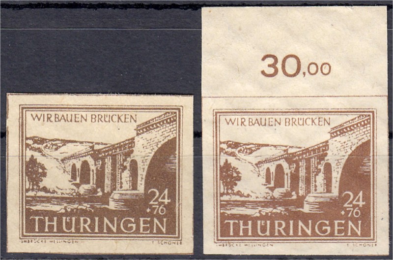 Briefmarken
Deutschland
Alliierte Besetzung (Sowjetische Zone)
24+76 Pf. Wied...