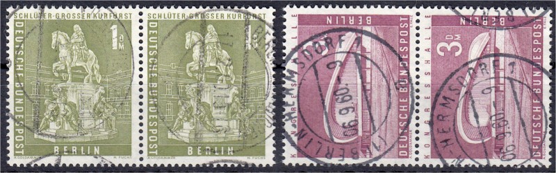 Briefmarken
Deutschland
Berlin
1 DM + 3 DM Bauten 1956, sauber gestempelt, 1 ...