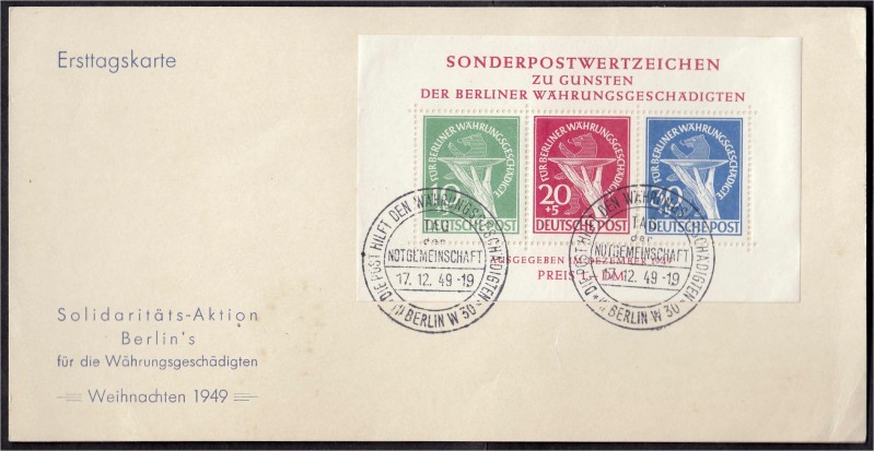 Briefmarken
Deutschland
Berlin
Währungsgeschädigte 1949, sauber gestempelt au...