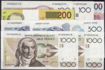 Banknoten
Ausland
Belgien
8 verschiedene: 3 X 100, 200, 2 X 500 und 2 X 1000 Francs o.J. (1980-1998). 500 Fr. Sign. 4 + 10 und 4 + 13, 1000 Fr. Sig...