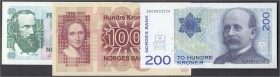 Banknoten
Ausland
Norwegen
3 Scheine: 50 und 100 Kroner 1993 und 200 Kroner 1994.
alle I