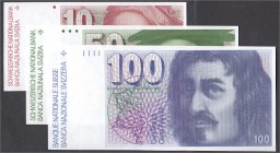 Banknoten
Ausland
Schweiz
3 unzirkulierte Banknoten: 100 Franken 1981, 50 Franken 1980 und 10 Franken 1981.
alle I