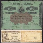 Banknoten
Ausland
Spanien
3 Scheine: 100 Reales Vellon o.D. und 2 Notgeldscheine Montcada i Reixac (1 Fehldruck).
I-III