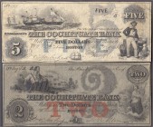 Banknoten
Ausland
Vereinigte Staaten von Amerika
2 Scheine Cochituate Bank in Boston: 2 Dollars 1851 und 5 Dollars 1853. beide III