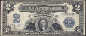 Banknoten
Ausland
Vereinigte Staaten von Amerika
2 Dollars Silber 1899. George Washington.
III-IV, selten