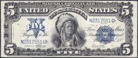 Banknoten
Ausland
Vereinigte Staaten von Amerika
5 Dollars Silber 1899. Indianer.
III, selten