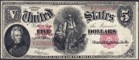 Banknoten
Ausland
Vereinigte Staaten von Amerika
5 Dollars 1907. Andrew Jackson.
III, selten