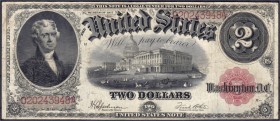 Banknoten
Ausland
Vereinigte Staaten von Amerika
2 Dollars 1917. Thomas Jefferson.
III-, selten