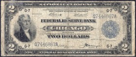 Banknoten
Ausland
Vereinigte Staaten von Amerika
2 Dollars National Currency 1918 Chicago. IV, teils leicht hinterlegt, sehr selten