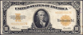 Banknoten
Ausland
Vereinigte Staaten von Amerika
10 Dollars Gold 1922. Michael Hillegas.
III-IV, winz. Einrisse, selten