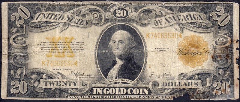 Banknoten
Ausland
Vereinigte Staaten von Amerika
20 Dollars Gold 1922. George...