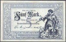 Banknoten
Die deutschen Banknoten ab 1871 nach Rosenberg
Deutsches Reich, 1871-1945
5 Mark 10.1.1882. III+
