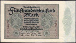 Banknoten
Die deutschen Banknoten ab 1871 nach Rosenberg
Deutsches Reich, 1871-1945
500000 Mark 1.5.1923. KN 7-stellig, Serie H.
I-