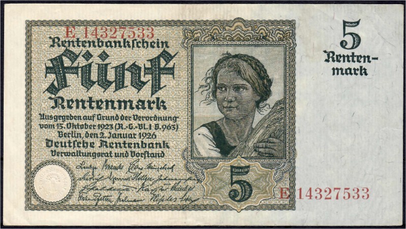 Banknoten
Die deutschen Banknoten ab 1871 nach Rosenberg
Deutsches Reich, 1871...