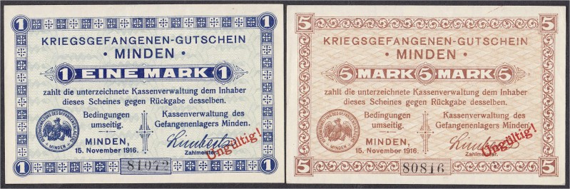 Banknoten
Deutsches Notgeld und KGL
Minden (Westfalen)
2 verschiedene Kriegsg...