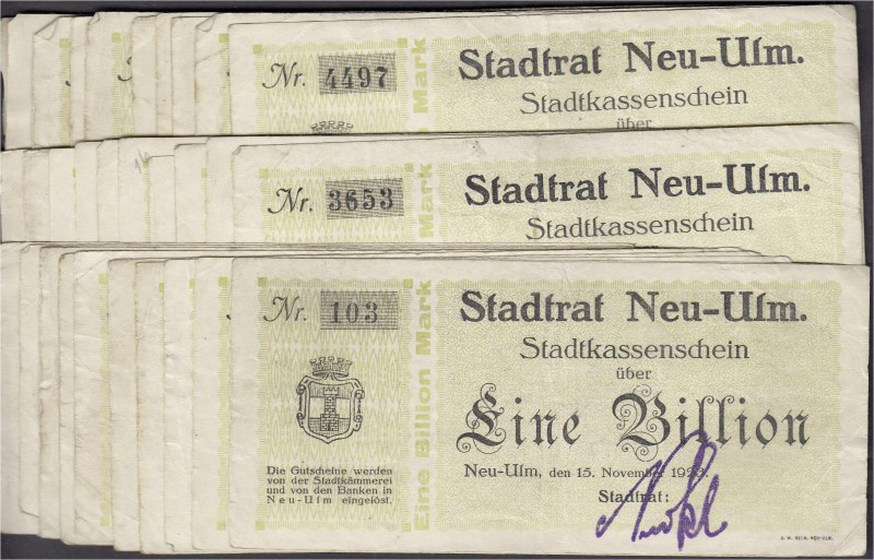 Banknoten
Deutsches Notgeld und KGL
Neu-Ulm (Bayern)
30 X 1 Billion 15.11.192...