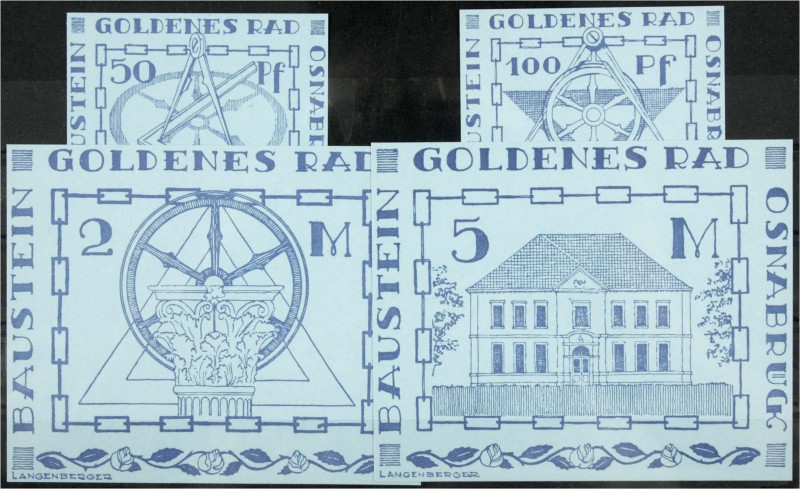 Banknoten
Deutsches Notgeld und KGL
Osnabrück (Niedersachsen)
4 Scheine der F...