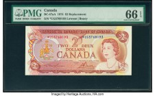 Canada Bank of Canada $2 1974 Pick 86a BC-47aA Replacement PMG Gem Uncirculated 66 EPQ. 

HID09801242017

© 2020 Heritage Auctions | All Rights Reserv...