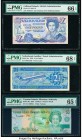 Cayman Islands Monetary Authority 5 Dollars 2010 Pick 39a PMG Gem Uncirculated 65 EPQ; East Caribbean States Central Bank 20; 50 Dollars ND (2012); ND...