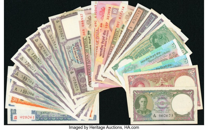Ceylon & India Group Lot of 22 Examples Fine-Crisp Uncirculated. The usual stapl...
