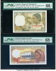 Comoros Banque de Madagascar; Banque Centrale 100; 500 Francs ND (1963); ND (1994) Pick 3b; 10b Two Examples PMG Gem Uncirculated 66 EPQ; Superb Gem U...