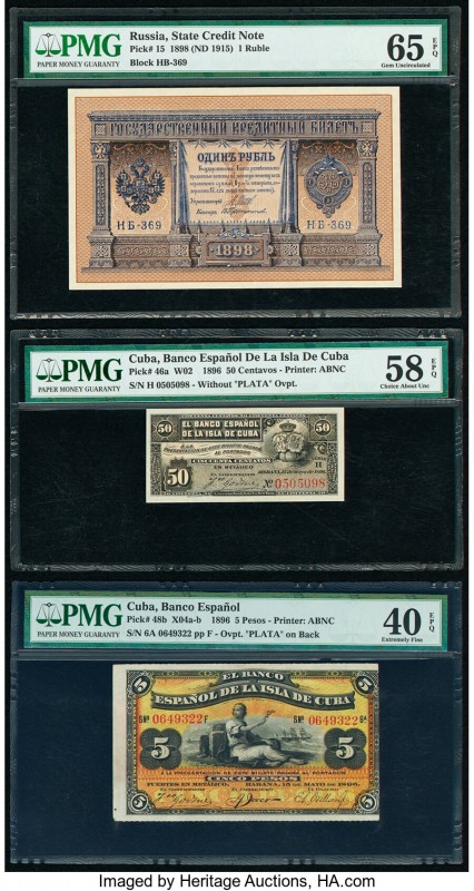 Cuba Banco Espanol De La Isla De Cuba 50 Centavos 1896 Pick 46a PMG Choice About...