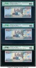 Philippines Philippine National Bank 2000 Piso 2001 Pick 189b (2); 189c Three Commemorative Examples PMG Gem Uncirculated 66 EPQ (3). 

HID09801242017...