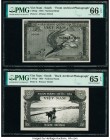 South Vietnam National Bank of Viet Nam 5 Dong ND (1955) Pick 2 Front and Back Archival Photograph's PMG Gem Uncirculated 66 EPQ; Gem Uncirculated 65 ...