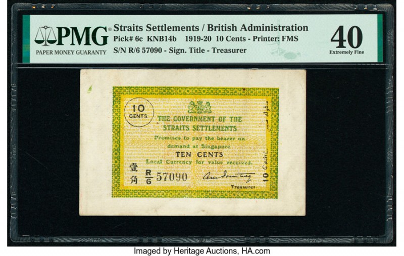 Straits Settlements Government of the Straits Settlements 10 Cents 1919-20 Pick ...