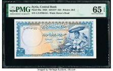 Syria Central Bank of Syria 25 Pounds 1958 / AH1377 Pick 89a PMG Gem Uncirculated 65 EPQ. 

HID09801242017

© 2020 Heritage Auctions | All Rights Rese...