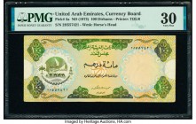 United Arab Emirates Currency Board 100 Dirhams ND (1973) Pick 5a PMG Very Fine 30. Third party grading company annotates staple hole tear.

HID098012...