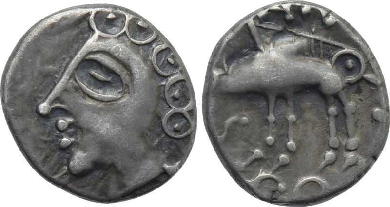WESTERN EUROPE. Central Gaul. Sequani (1st century BC). Drachm. 

Obv: Head le...