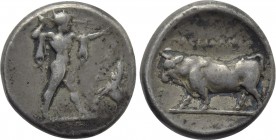 LUCANIA. Poseidonia. Nomos (Circa 410-350 BC).