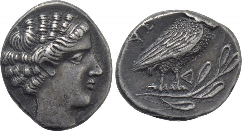 LUCANIA. Velia. Drachm (Circa 440/35-400 BC). 

Obv: Diademed head of nymph ri...