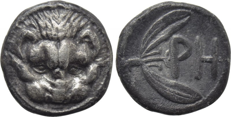 BRUTTIUM. Rhegion. Litra (Circa 425-420 BC). 

Obv: Facing scalp of lion.
Rev...