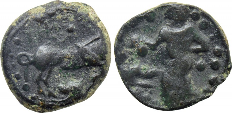 SICILY. Himera. Ae Hexas (Circa 420-409/8 BC). 

Obv: Nymph standing left, sac...