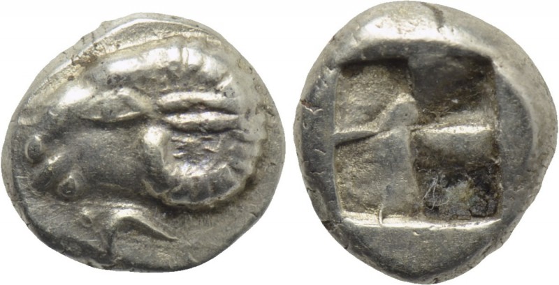 IONIA. Phokaia. EL 1/24 Stater (Circa 625/0-522 BC). 

Obv: Head of ram left; ...