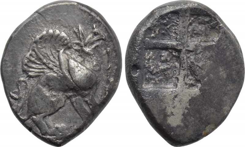 IONIA. Teos. Stater (Circa 510-490 BC).

Obv: Griffin with curled wings seated...