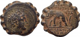 SELEUKID KINGDOM. Antiochos VI Dionysos (144-142 BC). Serrate Ae. Antioch on the Orontes.