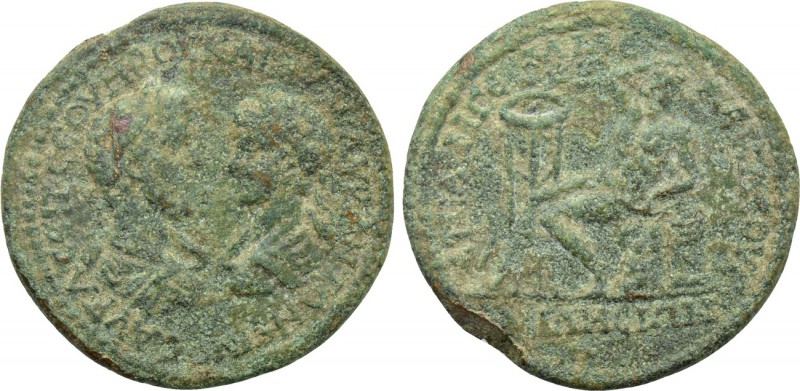 IONIA. Miletus. Septimius Severus with Caracalla (193-211). Ae. Menekleous, hege...