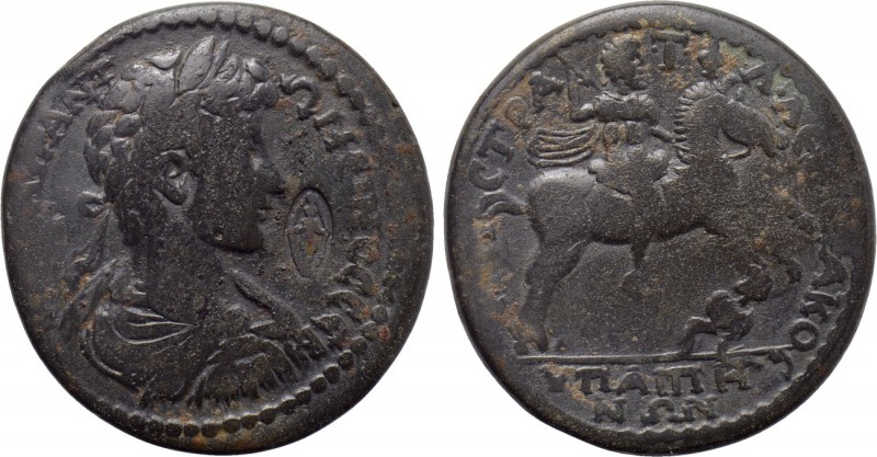 LYDIA. Hypaepa. Caracalla (198-217). Ae. T. Fla. Hierakos, strategos. 

Obv: A...